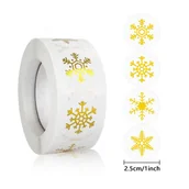 Pasmanteria - Naklejki Ozdobne Okrągłe Śnieżynki Mix 20 Szt. - miniaturka - grafika 1