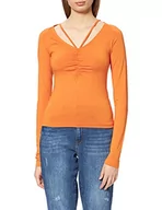 Koszule damskie - NA-KD Neck Detail Top Koszula damska, Kolor: pomarańczowy, L - miniaturka - grafika 1