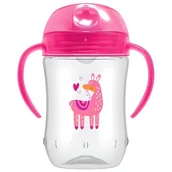 Kubki dla dzieci - Dr Brown's Kubek niekapek, miękki ustnik, różowy 9m+, 270ml - miniaturka - grafika 1
