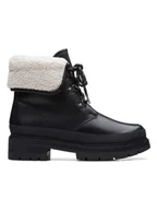Botki damskie - Clarks Skórzane botki "Orianna Turn" w kolorze czarnym - miniaturka - grafika 1