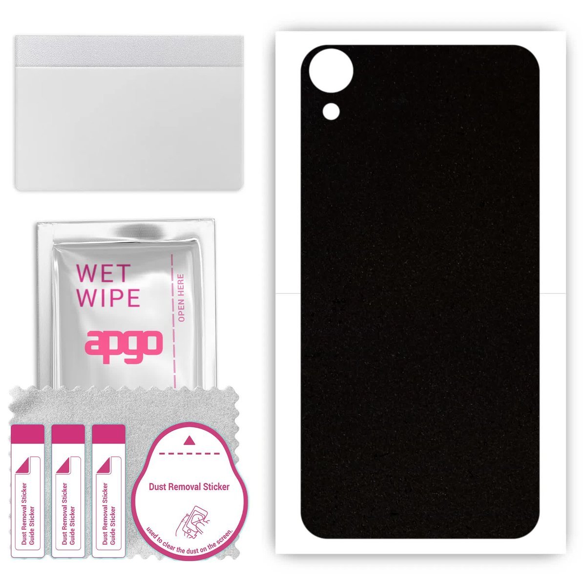 Folia naklejka skórka strukturalna na TYŁ Zamsz do HTC Desire 820 - Zamsz Czarny - apgo SKINS