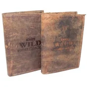 Portfele - Portfel Męski Skórzany WILD Skóra Licowa Duży Pionowy Bez Zapięcia Zamszowy BRĄZOWY ''De Luxe'' 8932 13 x 10 x 3 [cm] - miniaturka - grafika 1