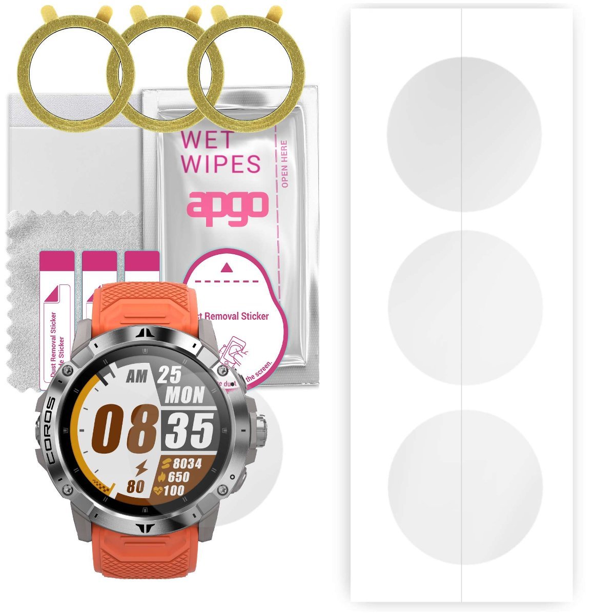 3x Folia hydrożelowa do Coros Vertix 2 - apgo Smartwatch Hydrogel Protection Ochrona na ekran smartwatcha