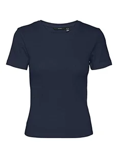 VERO MODA Damska koszulka VMEZRA SS Short TOP JRS T-Shirt, Navy Blazer, M, granatowy blezer, M - Koszulki i topy damskie - miniaturka - grafika 1