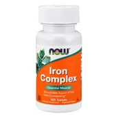Serce i układ krążenia - Now Foods Iron Complex - Żelazo (100 tabl.) - miniaturka - grafika 1