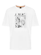 Koszulki męskie - BOSS T-Shirt Lupo 50554615 Biały Regular Fit - miniaturka - grafika 1