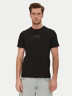 Koszulki męskie - Calvin Klein T-Shirt Editorial Logo K10K114172 Czarny Regular Fit - miniaturka - grafika 1