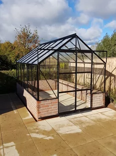 VITAVIA szklarnia ogrodowa Cassandra 9900, czarna - (9,9 m2; 2,57 x 3,85 m) + szkło hartowane - Szklarnie ogrodowe - miniaturka - grafika 3