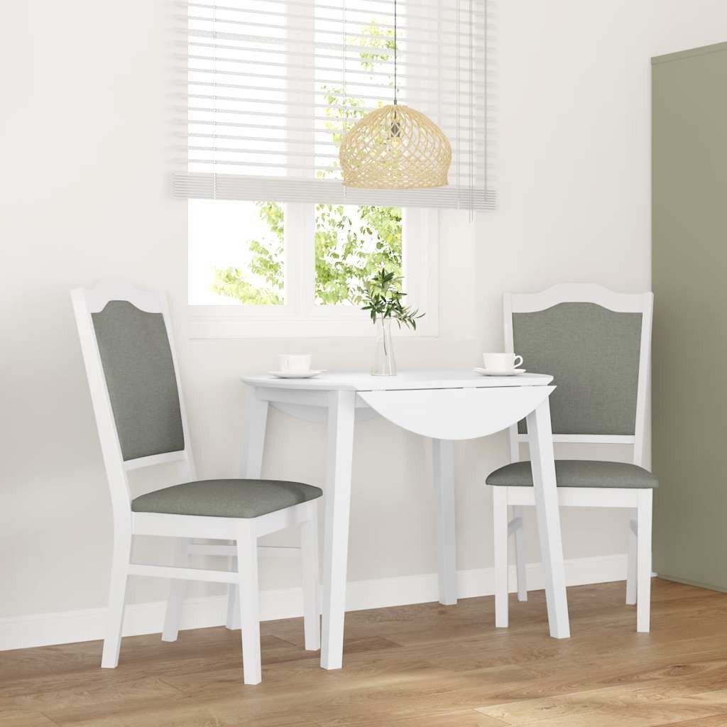 vidaXL Krzesła do jadalni z poduszkami 2 szt. Białe lite drewno gumowe