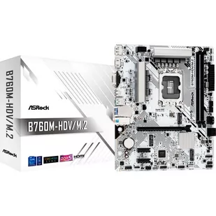 Płyta główna ASRock B760M-HDV/M.2 WHITE - 90-MXBMJ0-A0UAYZ - Płyty główne - miniaturka - grafika 1