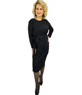 Sukienki - Elegancka ołowkowa sukienka midi  z szarfą w pasie PAMELA-40 - miniaturka - grafika 1