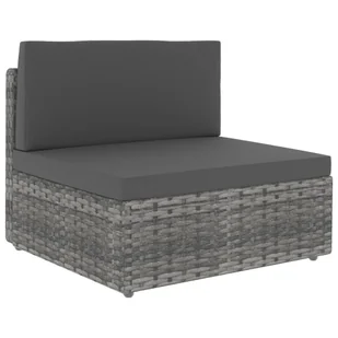 vidaXL Modułowe siedzisko środkowe, rattan PE, szare - Meble modułowe i akcesoria - miniaturka - grafika 6