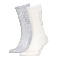 Skarpetki męskie - Levi's Tonal Logo Sock Crew, Marshmellow/jasnoszary Mel, 41.5-43.5 EU - miniaturka - grafika 1