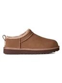 Kapcie damskie - UGG Skórzane kapcie "Classic Micro" w kolorze jasnobrązowym - miniaturka - grafika 1