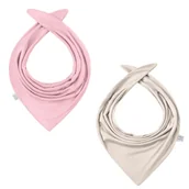 Szaliki i chustki dla dzieci - Chusteczka bambusowa dwustronna - beż-pudrowy róż - miniaturka - grafika 1