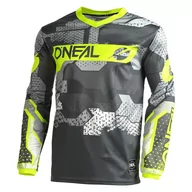 Bluzy na rower - Dziecięcy Jersey MTB O'neal CAMO V.22 gray/neon yellow - miniaturka - grafika 1