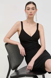 Sukienki - Armani Exchange sukienka kolor czarny mini dopasowana - grafika 1