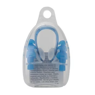 Cressi Ear Plugs i Nose Clip zacisk do nosa i zatyczki do uszu, niebieski, uni DF200180 - Pływanie - miniaturka - grafika 1