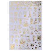 Ozdoby do paznokci - Naklejki do paznokci cienkie samoprzylepne walentynkowe złote Nr R401 - miniaturka - grafika 1