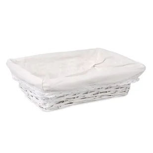 Koszyk z materiałem prezentowy biały 35 x 25 x 10 cm - Pozostałe akcesoria do uprawy roślin - miniaturka - grafika 1