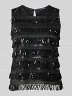 Bluzki damskie - Top bluzkowy o kroju regular fit z cekinowym obszyciem model ‘Trisha’ - miniaturka - grafika 1