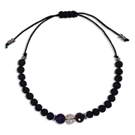 Bransolety męskie - Męska bransoletka ZNAK ZODIAKU WODNIK - naturalny ametyst, cytryn, granat - miniaturka - grafika 1