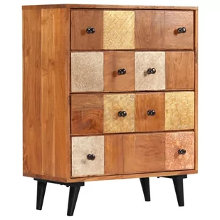 vidaXL Komoda z litego drewna akacjowego, 60x30x75 cm - Komody - miniaturka - grafika 1