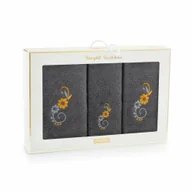 Ręczniki - Komplet ręczników 3 szt. Margo szary 8462/5941 w pudełku Zwoltex 22 - miniaturka - grafika 1