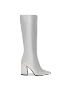 Kozaki damskie - Nine West Kozaki SAMAA SJ1453-2 Srebrny - miniaturka - grafika 1