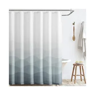 Zasłony prysznicowe - Wodoodporna dekoracyjna zasłona prysznicowa do łazienki, 150 x 180 cm, gradient szarości - miniaturka - grafika 1