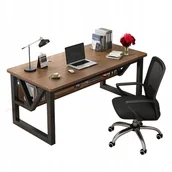 Biurka gamingowe - BIURKO GAMINGOWE  Z PÓŁKĄ NOWOCZESNE CIEMNY BUK LOFT INDUSTRIALNE 120 CM - miniaturka - grafika 1