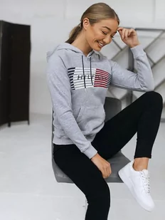 Bluza KANGURKA  Tommy Hilfiger Damska Szara Z kapturem L - Bluzy damskie - miniaturka - grafika 1