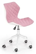 Krzesła obrotowe dla dzieci - Różowy młodzieżowy fotel do biurka pikowany R9-N50 - miniaturka - grafika 1