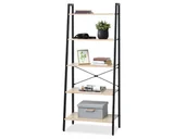 Regały - Regał Drabina Na Książki Dekoracje Jens A Czarny Sonoma - miniaturka - grafika 1