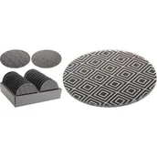 Świeczniki - Talerzyk pod świecę czarny ze srebrnym brokatem 15 cm mix - miniaturka - grafika 1