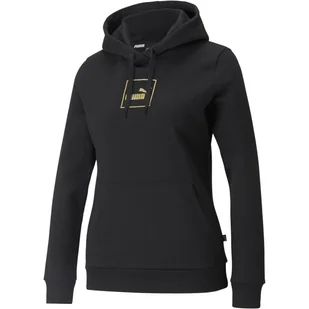 Bluza z kapturem damska Puma HOLIDAY FL czarna 58954901-S - Bluzy damskie - miniaturka - grafika 1