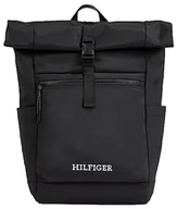 Koszulki męskie - Tommy Hilfiger Męski plecak TH MONOTYPE ROLLTOP, czarny, OS, Czarny, rozmiar uniwersalny - miniaturka - grafika 1