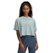 Koszulki i topy damskie - Damski t-shirt crop-top Under Armour UA Rival SS - zielony - miniaturka - grafika 1