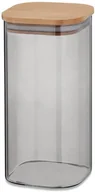 Pojemniki kuchenne - Kela Nea pojemnik do przechowywania 1,5 l szkło szare/drewno 10778 - miniaturka - grafika 1