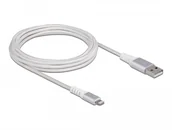 Kable USB - Delock USB Daten- und Ladekabel fur iPhone, iPad, iPod DuPont Kevlar weiss 3 m - miniaturka - grafika 1