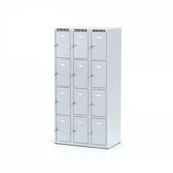 Szafki BHP - Alfa 3 Szafka ubraniowa 12-drzwiowa, drzwi szare, zamek obrotowy 1261883 - miniaturka - grafika 1
