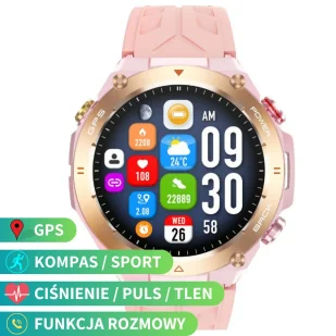 Rubicon RNCF27 GPS SMARUB332 Różowy - Smartwatch - miniaturka - grafika 1