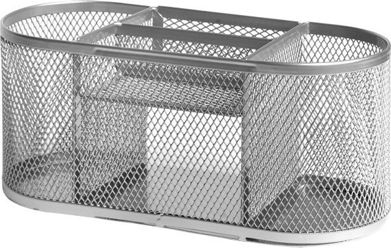 Forofis Przybornik na biurko 91333 srebrny metalowy