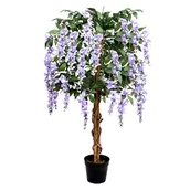 Sztuczne drzewka - GreenBrokers Wysokiej jakości sztuczne drzewo glicynii, 130 cm, roślina doniczkowa, liliowe 130 cm - miniaturka - grafika 1