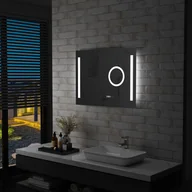 Lustra - Lustro łazienkowe z LED i czujnikiem dotykowym VIDAXL, 80x60 cm - miniaturka - grafika 1
