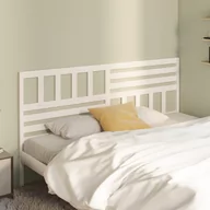 Inne meble do sypialni - Lumarko Wezgłowie łóżka, białe, 186x4x100 cm, lite drewno sosnowe - miniaturka - grafika 1