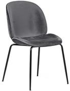 Krzesła - Malodesign Krzesło loft czarne nogi welur BOLIWIA - szary - miniaturka - grafika 1