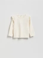 Bluzki dla niemowląt - Reserved - Koszulka z falbanką przy ramionach - złamana biel - miniaturka - grafika 1