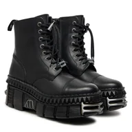 Glany damskie - Glany NEW ROCK M-WALL083CCT-S9 Czarny - miniaturka - grafika 1