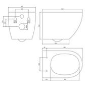 Miski WC - Omnires Ottawa Comfort toaleta WC bez kołnierza 54x37 cm + deska wolnoopadająca biała OTTAWACMWBP - odbiór osobisty: Kraków, Warszawa - miniaturka - grafika 1